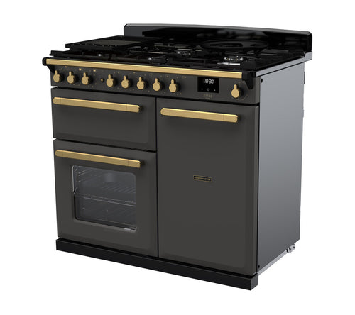 Rangemaster ESDL100DFPSLT/AB1 Estel Deluxe 100cm Dual Fuel Slate/Antique Brass