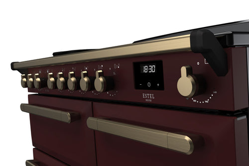 Rangemaster ESDL100EIPBOR/AB1 Estel Deluxe 100cm Induction Bordeaux/Antique Brass