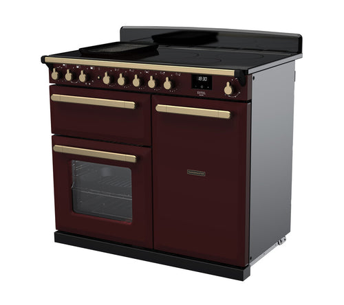 Rangemaster ESDL100EIPBOR/AB1 Estel Deluxe 100cm Induction Bordeaux/Antique Brass