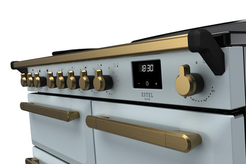 Rangemaster ESDL100EIPMSB/AB1 Estel Deluxe 100cm Induction Misty Blue/Antique Brass