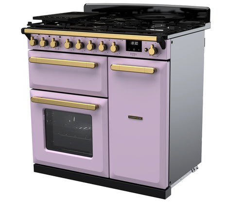 Rangemaster ESDL90DFPHTH/AB1 Estel Deluxe 90cm Dual Fuel Heather/Antique Brass