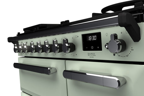 Rangemaster ESDL90DFPMNT/CM1 Estel Deluxe 90cm Dual Fuel Mint/Chrome
