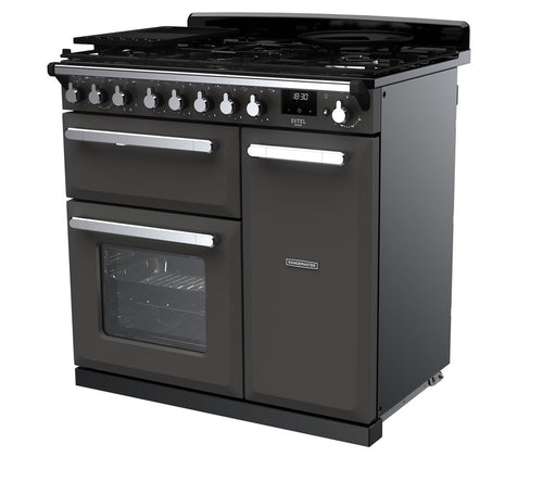 Rangemaster ESDL90DFPSLT/CM1 Estel Deluxe 90cm Dual Fuel Slate/Chrome