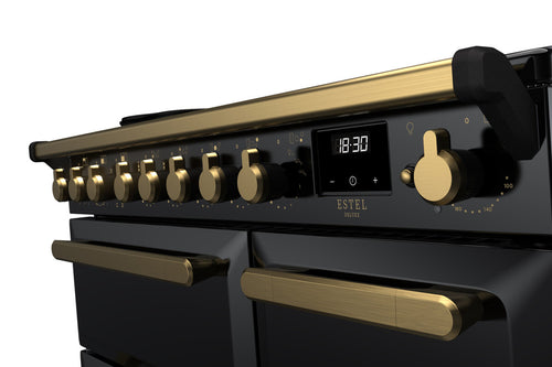 Rangemaster ESDL90EIPGBL/AB1 Estel Deluxe 90cm Induction Black/Antique Brass