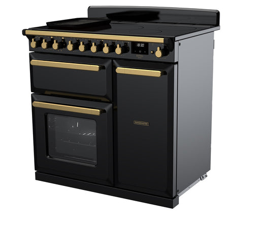 Rangemaster ESDL90EIPGBL/AB1 Estel Deluxe 90cm Induction Black/Antique Brass