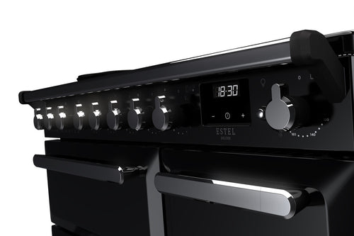 Rangemaster ESDL90EIPGBL/CM1 Estel Deluxe 90cm Induction Black/Chrome