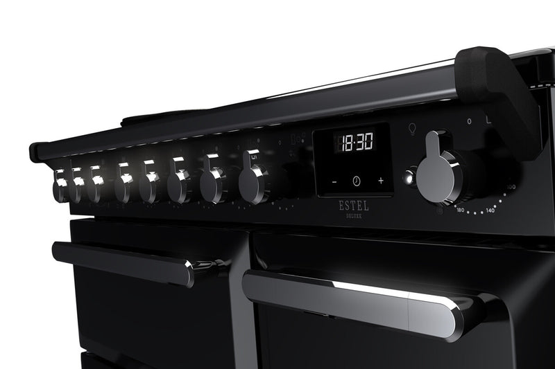 Rangemaster ESDL90EIPGBL/CM1 Estel Deluxe 90cm Induction Black/Chrome