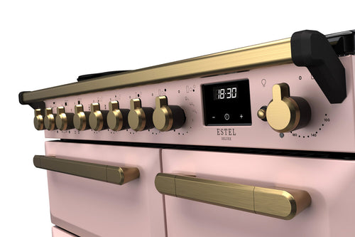 Rangemaster ESDL90EIPPPK/AB1 Estel Deluxe 90cm Induction Pale Pink/Antique Brass