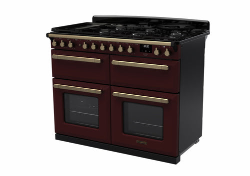Rangemaster ESDLB110DFPBOR/AB1 Estel Deluxe 110cm BC Dual Fuel Bordeaux/Antique Brass