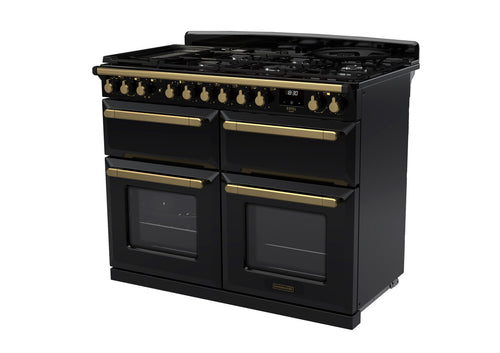 Rangemaster ESDLB110DFPGBL/AB1 Estel Deluxe 110cm BC Dual Fuel Black/Antique Brass