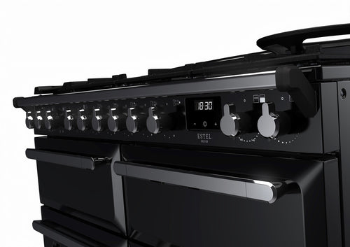 Rangemaster ESDLB110DFPGBL/CM1 Estel Deluxe 110cm BC Dual Fuel Black/Chrome