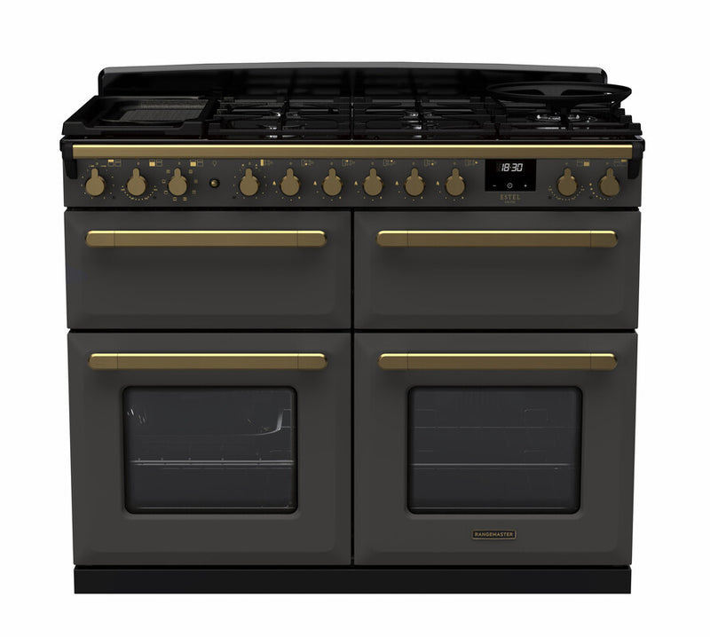 Rangemaster ESDLB110DFPSLT/AB1 Estel Deluxe 110cm BC Dual Fuel Slate/Antique Brass