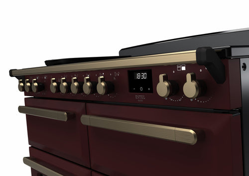 Rangemaster ESDLB110EIPBOR/AB1 Estel Deluxe 110cm BC Induction Bordeaux/Antique Brass