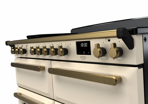 Rangemaster ESDLB110EIPPCR/AB1 Estel Deluxe 110cm BC Induction Pale Cream/Antique Brass