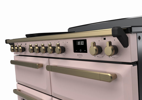 Rangemaster ESDLB110EIPPPK/AB1 Estel Deluxe 110cm BC Induction Pale Pink/Antique Brass