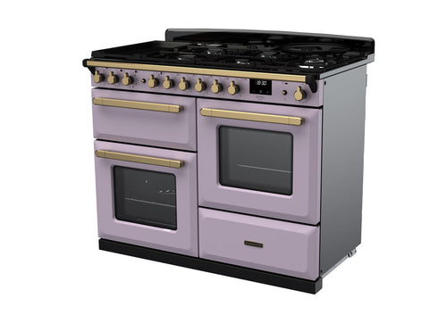 Rangemaster ESDLO110DFPHTH/AB1 Estel Deluxe 110cm Dual Fuel Heather/Antique Brass