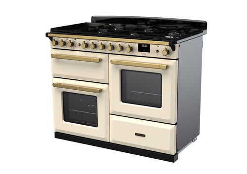 Rangemaster ESDLO110DFPPCR/AB1 Estel Deluxe 110cm Dual Fuel Pale Cream/Antique Brass