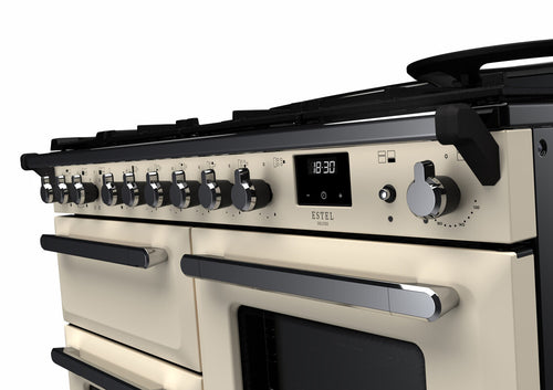 Rangemaster ESDLO110DFPPCR/CM1 Estel Deluxe 110cm Dual Fuel Pale Cream/Chrome