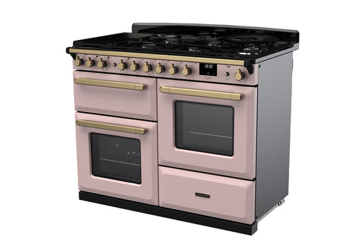 Rangemaster ESDLO110DFPPPK/AB1 Estel Deluxe 110cm Dual Fuel Pale Pink/Antique Brass