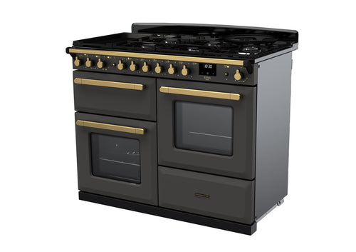 Rangemaster ESDLO110DFPSLT/AB1 Estel Deluxe 110cm Dual Fuel Slate/Antique Brass