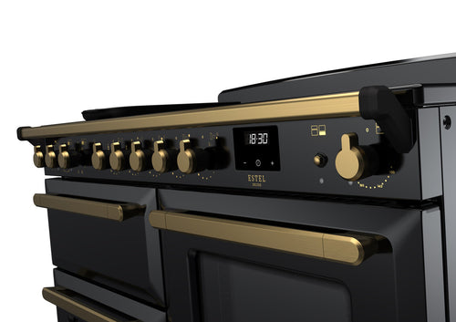 Rangemaster ESDLO110EIPGBL/AB1 Estel Deluxe 110cm Induction Black/Antique Brass