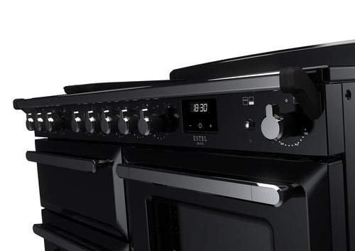 Rangemaster ESDLO110EIPGBL/CM1 Estel Deluxe 110cm Induction Black/Chrome