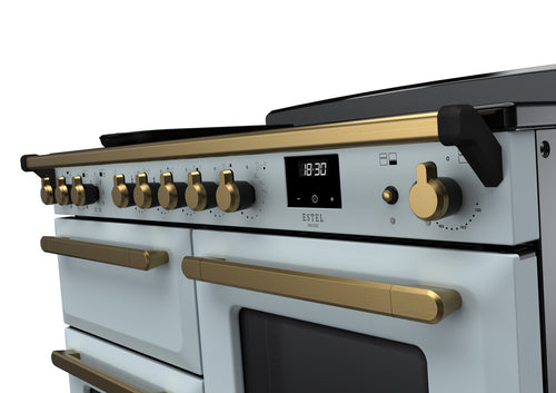 Rangemaster ESDLO110EIPMSB/AB1 Estel Deluxe 110cm Induction Misty Blue/Antique Brass