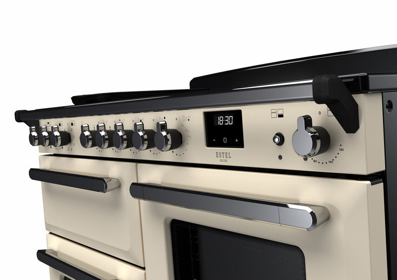 Rangemaster ESDLO110EIPPCR/CM1 Estel Deluxe 110cm Induction Pale Cream/Chrome
