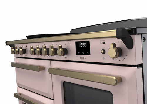 Rangemaster ESDLO110EIPPPK/AB1 Estel Deluxe 110cm Induction Pale Pink/Antique Brass