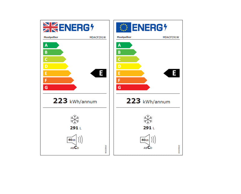 Montpellier MDACF291W - White 291L Chest Freezer - E Energy Rating