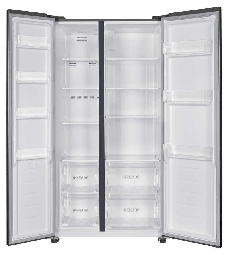 Iceking IKSBS442IX  - Grey American Fridge Freezer - 442L - E Energy Rating
