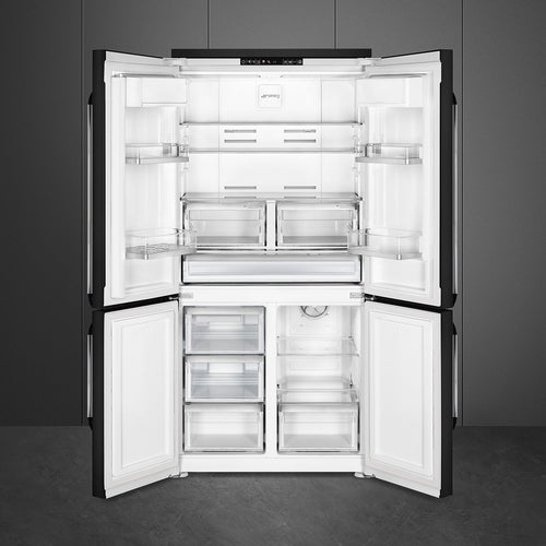 Smeg FQ960BL6 - Black American Fridge Freezer - Side-by-Side 572L - E Energy Rating