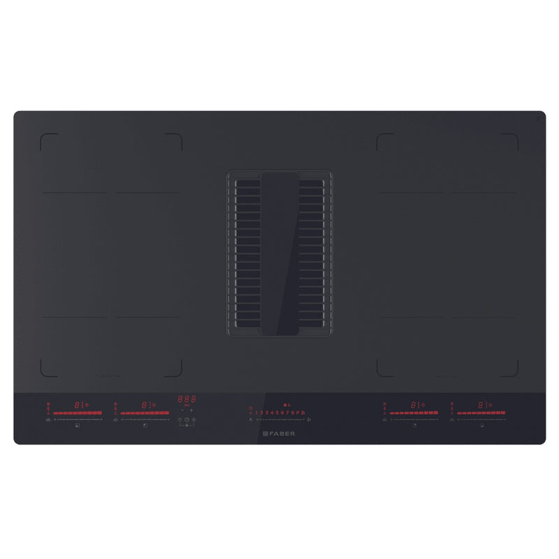 Faber GALILEO GLASS HE - Black 83cm Air Venting Induction Hob - A+ Energy