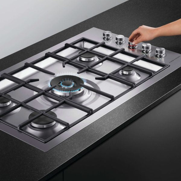 Fisher & Paykel CG905DWLPFCX3 - Stainless Steel 90cm Gas Hob - 5 Burners with Wok