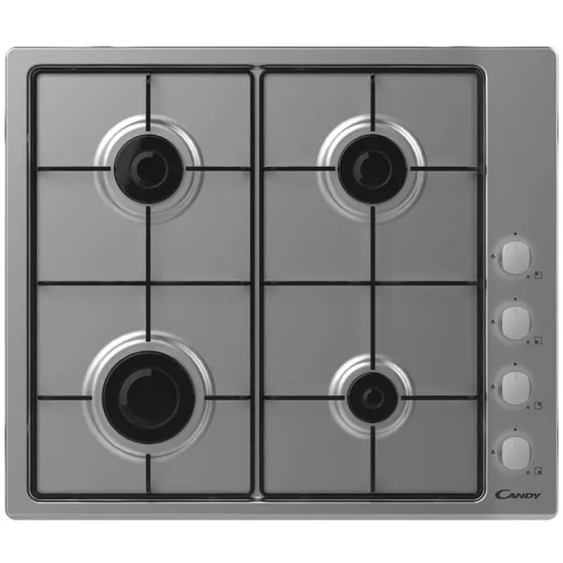 Candy CHW6LX - Stainless Steel 4 Burner Gas Hob - 59.5cm Width - 51cm Depth