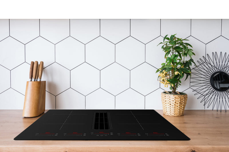 Montpellier MDAVIN60DF - Black Glass 60cm Vented Induction Hob - 4 Cooking Zones - A++ Energy