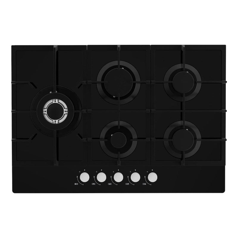 Statesman GH175GB 75cm 5-Zone Gas Hob - Black Glass