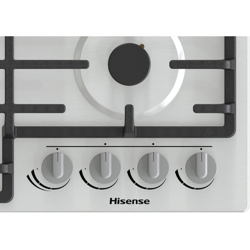 Hisense GM663XB - Stainless Steel 60cm Gas Hob - 4 Burners