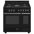 Smeg CX92GMBL - Black Range Cooker - Dual Fuel - A energy