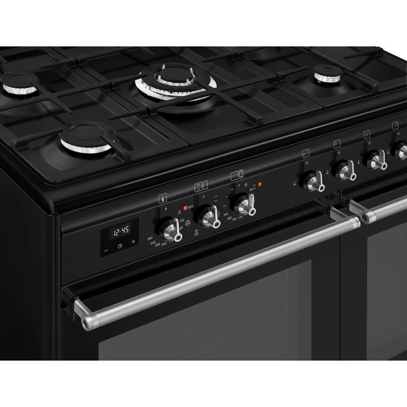 Smeg CX92GMBL - Black Range Cooker - Dual Fuel - A energy
