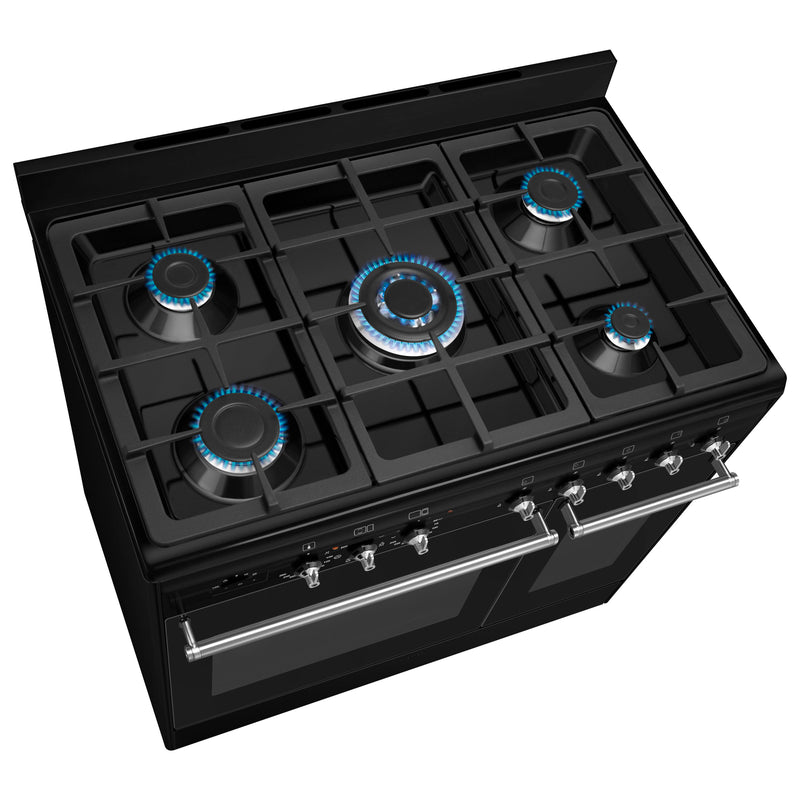 Smeg CX92GMBL - Black Range Cooker - Dual Fuel - A energy