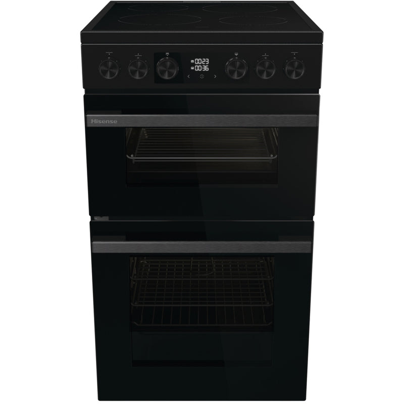 Hisense HDCEC5C10B - Black Electric Cooker - Double Oven Ceramic Hob - A Rated