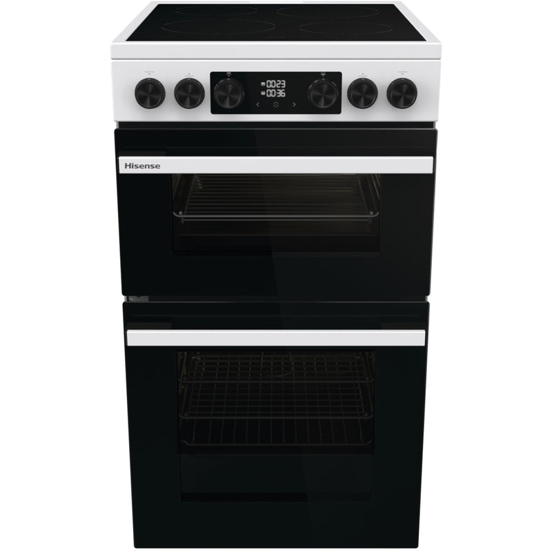 Hisense HDCEC5C10W - White Electric Cooker - Double Oven with Ceramic Hob - A Rated