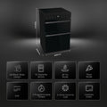 Hisense HDCEC6C20B - Black Electric Double Oven Cooker - Ceramic Hob - A Rated