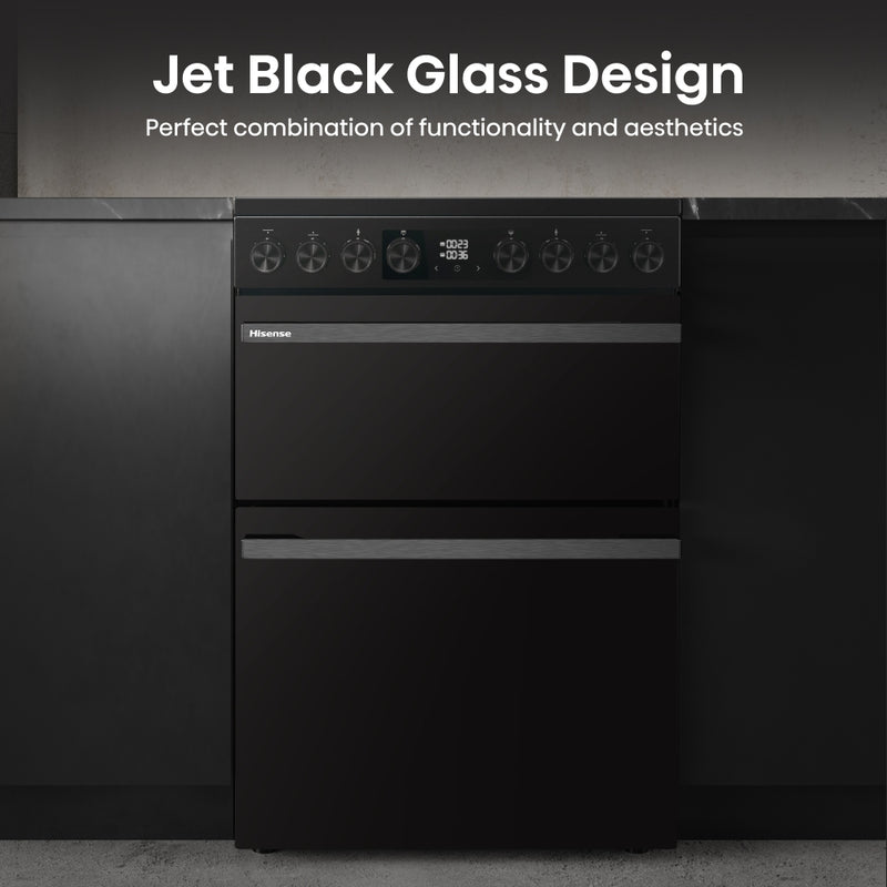 Hisense HDCEC6C20B - Black Electric Double Oven Cooker - Ceramic Hob - A Rated