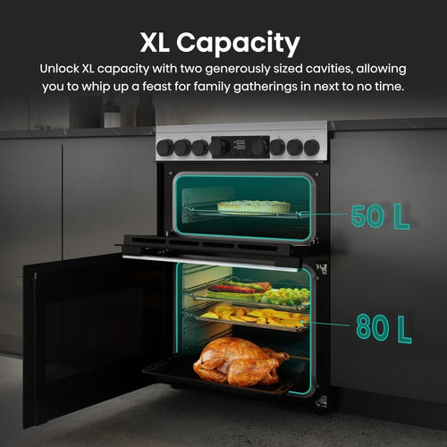 Hisense HDCEC6C20W - White Electric Cooker - Double Oven - A Rated