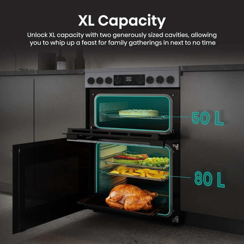 Hisense HDCEC6C20X - Stainless Steel Electric Cooker - Double Oven - A Rated