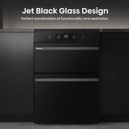 Hisense HDCEIT6C20B - Black Electric Double Oven Cooker - Induction Hob - A Rated