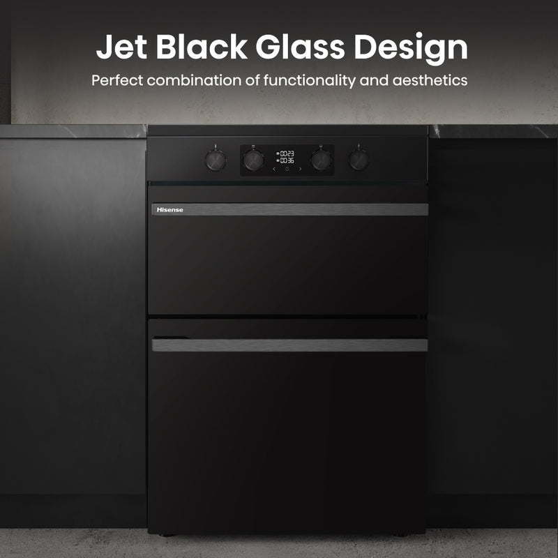 Hisense HDCEIT6C20B - Black Electric Double Oven Cooker - Induction Hob - A Rated