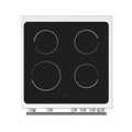 Hisense HDE3211BWUK - White Ceramic Electric Cooker - Double Oven - A+/A Energy